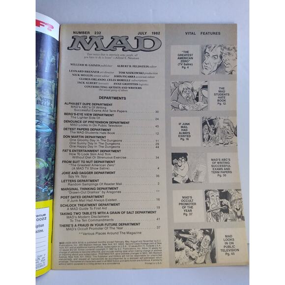 MAD #232 The Great American Hero Satire Magazine Comic Book 1982 July Vintage - Picture 2 of 5